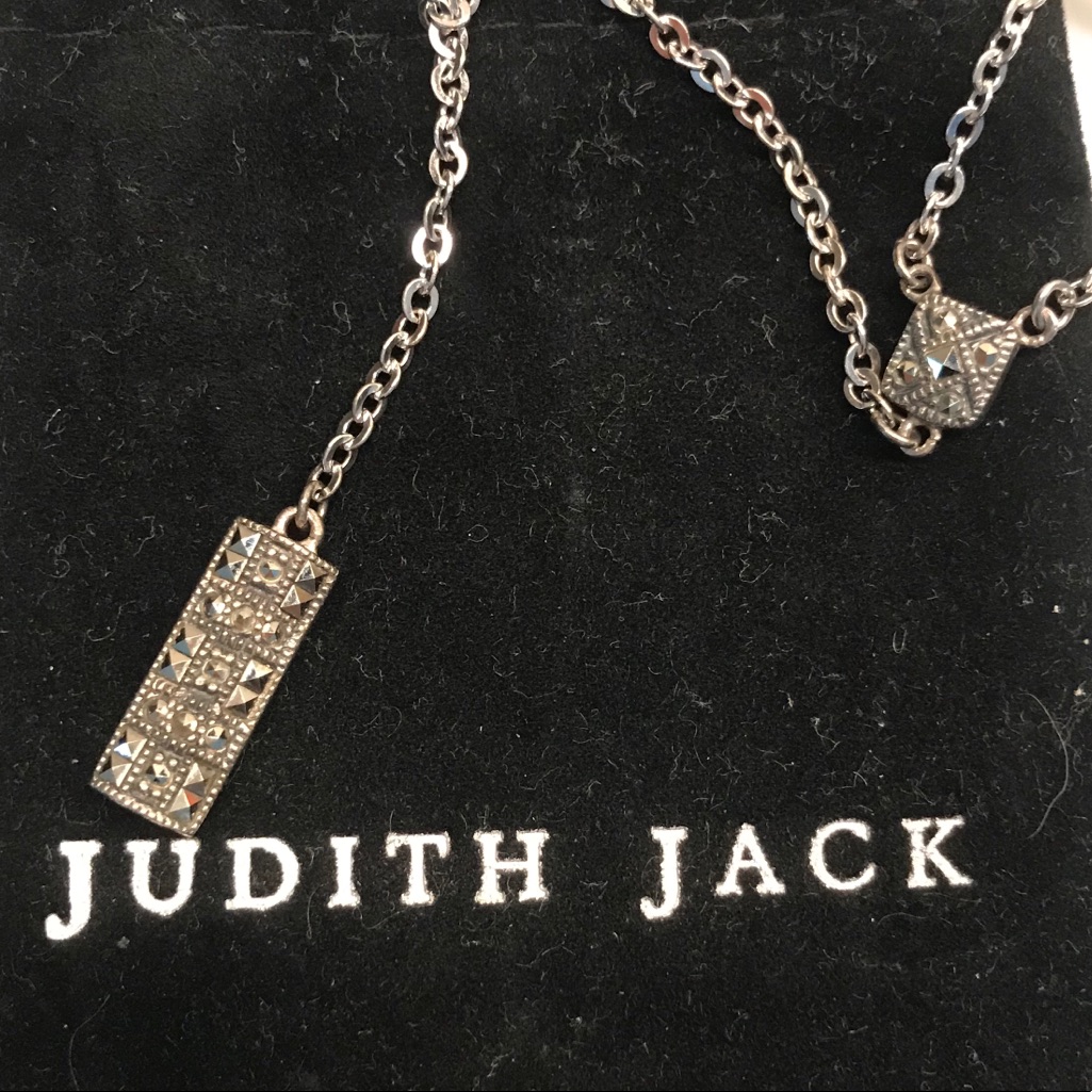 Judith Jack Sterling Silver Marcasite Y Necklace 85$